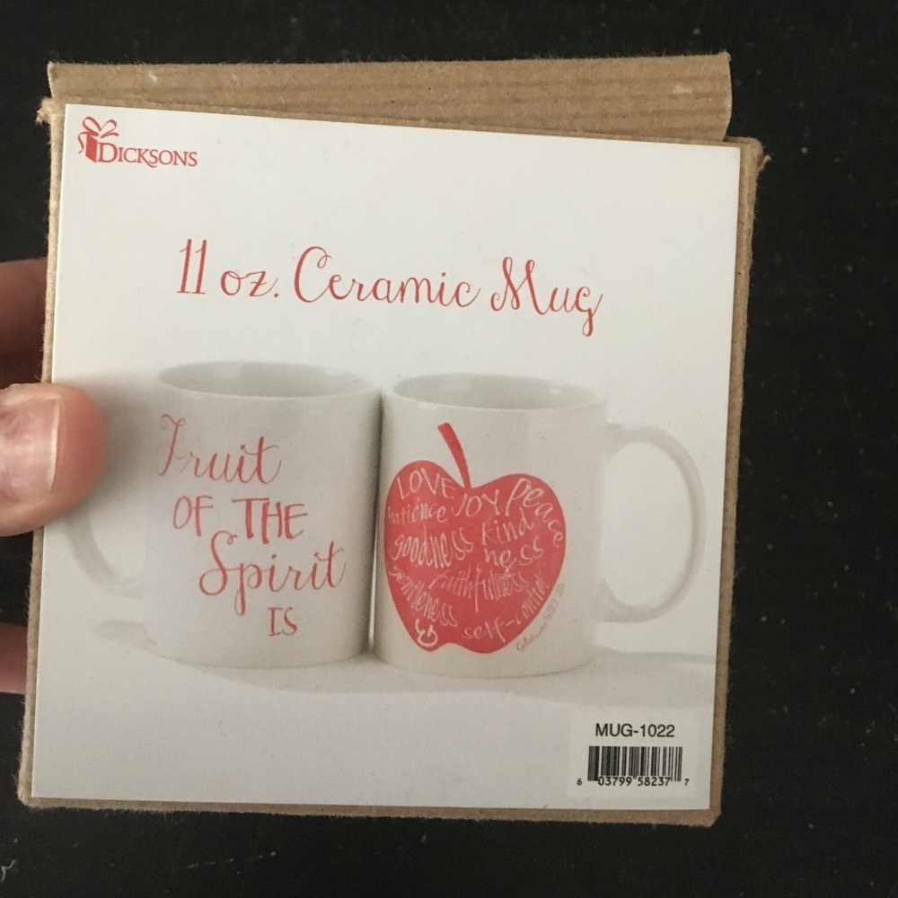 NIB New 11 oz fruit of the spirit coffee cup mug Christian Bible verse